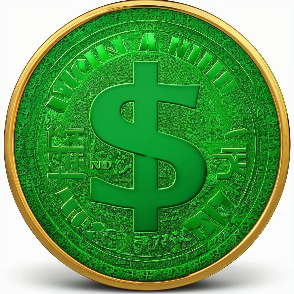 A green money coin