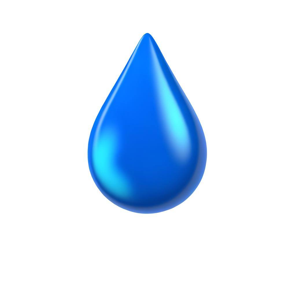 a blue drop of blood with a white background