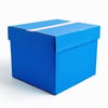 a blue shipping box, white background