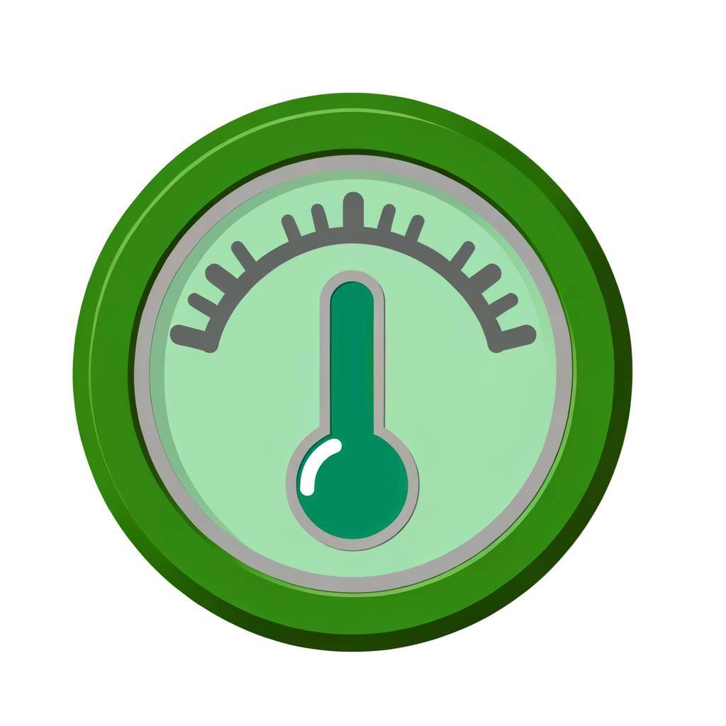 a light shamrock green temperature gauge displaying a cold temperature-1