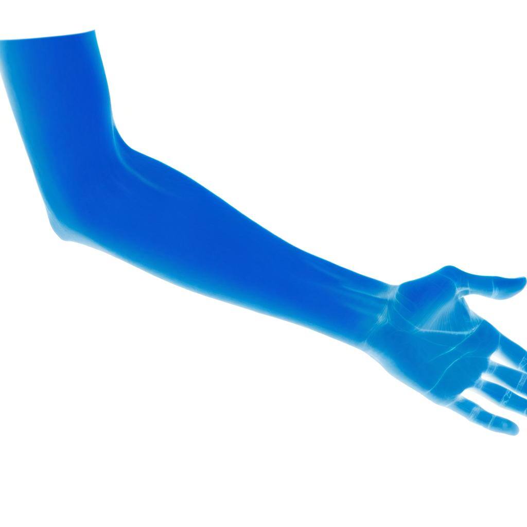 a windows blue human arm on a white background