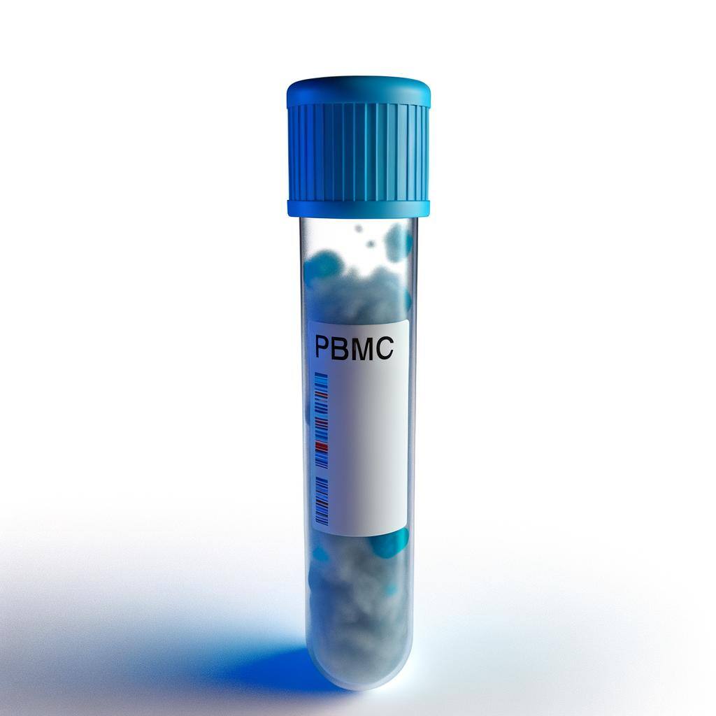 a windows blue tube of PBMCs with a white background-1