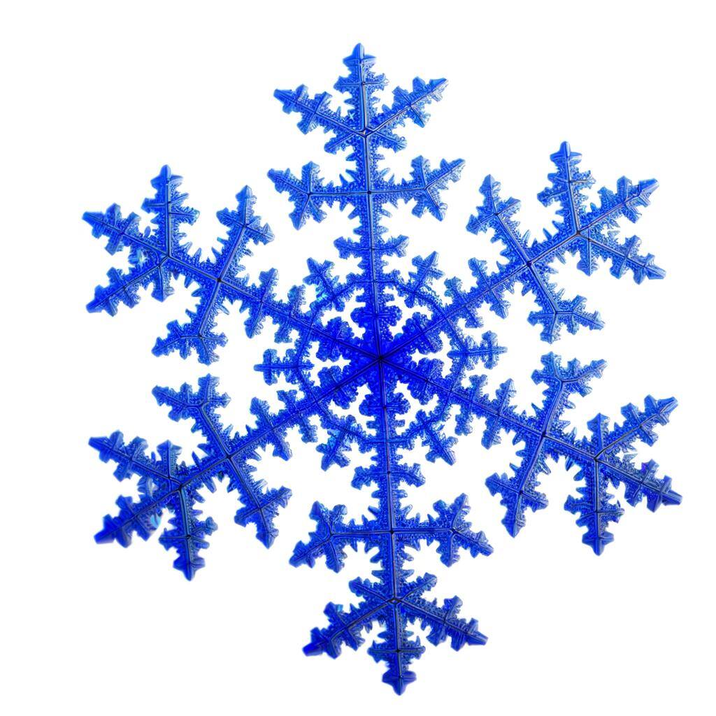 blue snowflake, white background