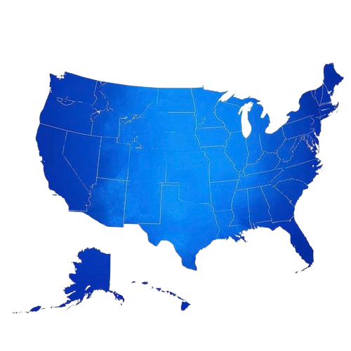 Blue sillouette of the US 