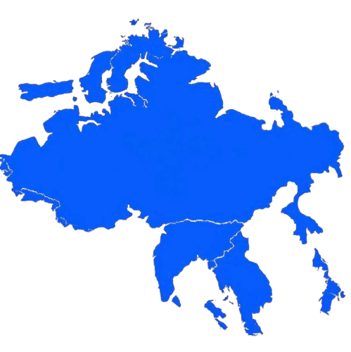 A blue silhouette of ukraine